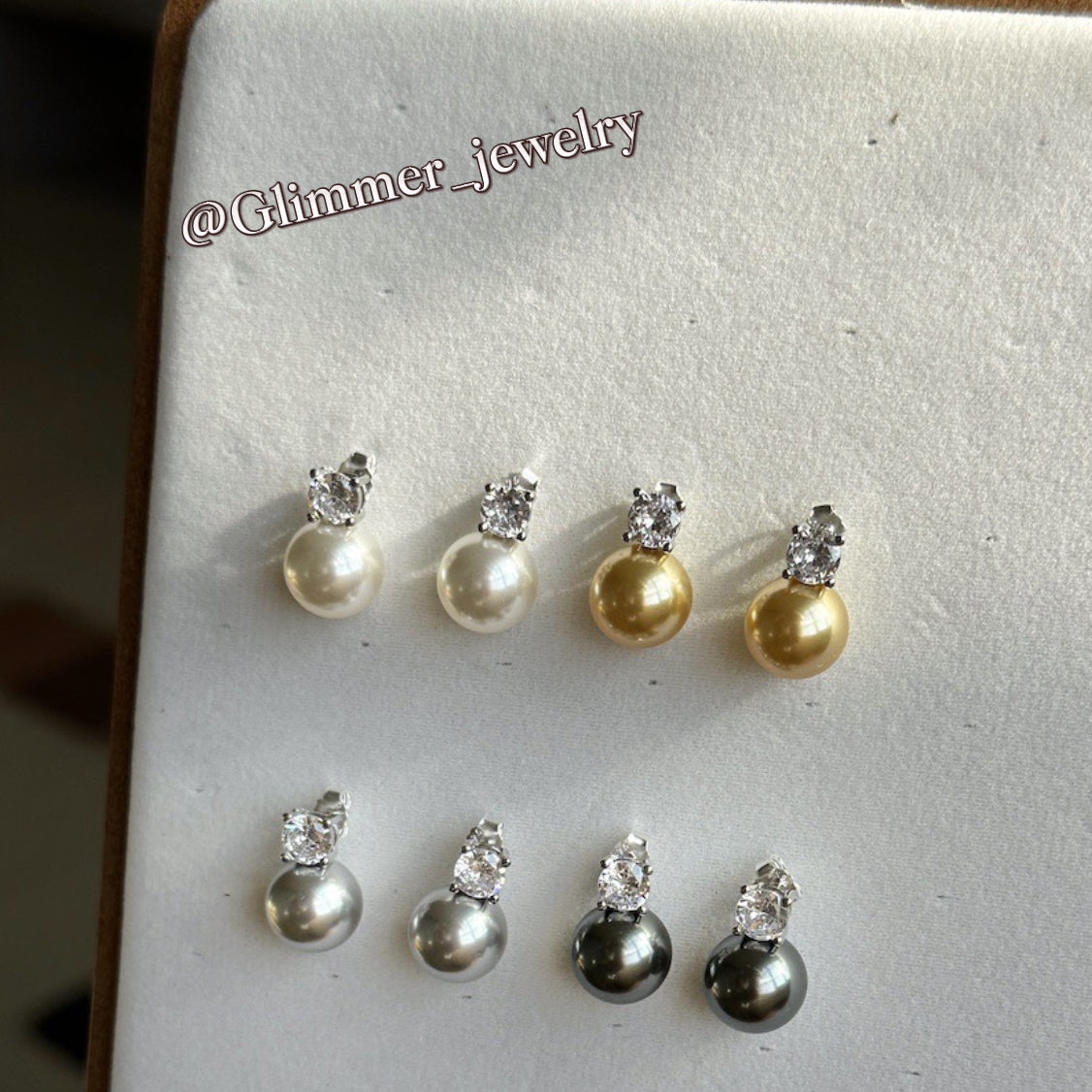 925 Sliver Artificial Pearl Diamond Earrings