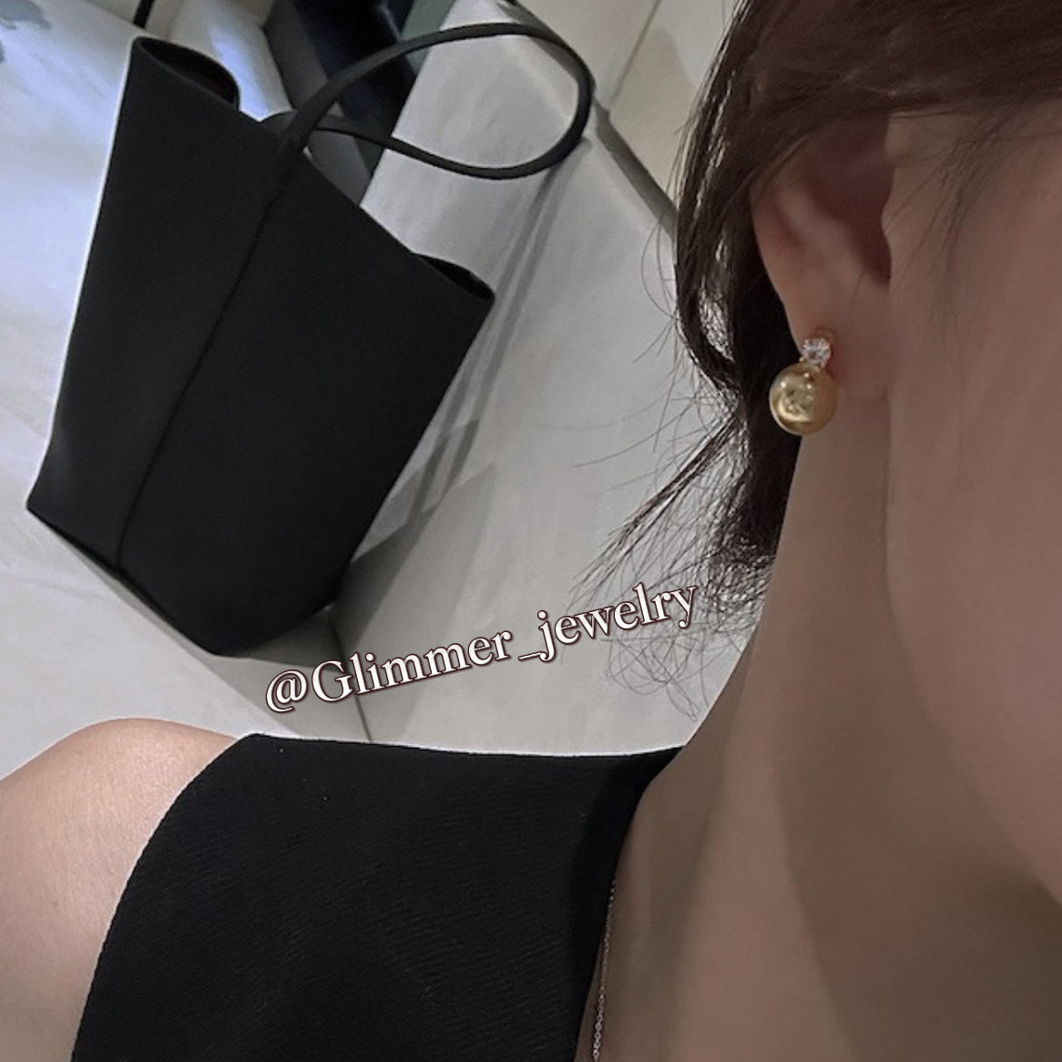 925 Sliver Artificial Pearl Diamond Earrings